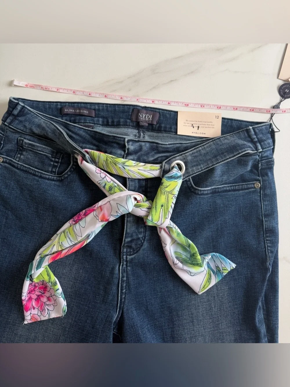 NYDJ Mid-Rise Cropped Skinny Jeans - Medium Blue Wash